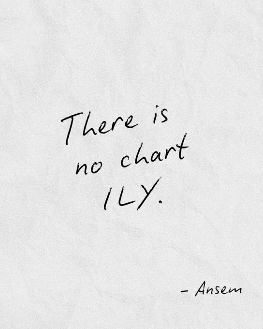 A handwritten note on crumpled white paper reads, "There is no chart ILY." with "- Ansem" signed in the bottom right corner. The minimalist quote, meaning "I love you," playfully reinforces the post's sentiment that $ANSEM holders are so confident in the coin they don't need to check the price chart.