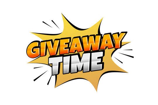 A bold, comic-style graphic featuring the text "GIVEAWAY TIME" in vibrant orange and silver lettering against a yellow starburst background, perfectly matching the promotional post announcing a $50 USDT giveaway for Koto's social trading platform.