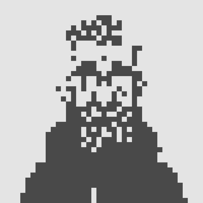 A grayscale pixel art avatar of a crowned, bearded figure in a dark robe, identified as "Normie #5413".