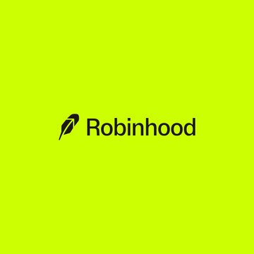 The image displays the Robinhood logo, featuring a black feather icon next to the word "Robinhood" on a bright lime green background. This relates to the post highlighting the significant gains of various memecoins ($CASHCAT, $DIH, $GME) on the Robinhood platform, suggesting these listed tokens experienced massive multi-x returns in just a few days.