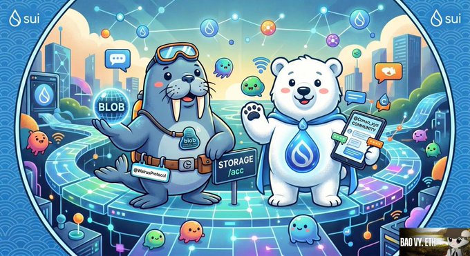 The image features two cartoon animals - a polar bear and a seal - standing next to each other with their arms raised high. They are surrounded by various objects, including a cell phone, a computer mouse, and a book. The background of the image is filled with different elements such as buildings, trees, and other objects that create an urban setting. The caption for this image reads: "While most projects focus only on on-chain activity, @Conso_xyz is taking a broader approach by building the Consumer Graph a unified intelligence layer that captures digital behavior, reputation, and influence across the internet".