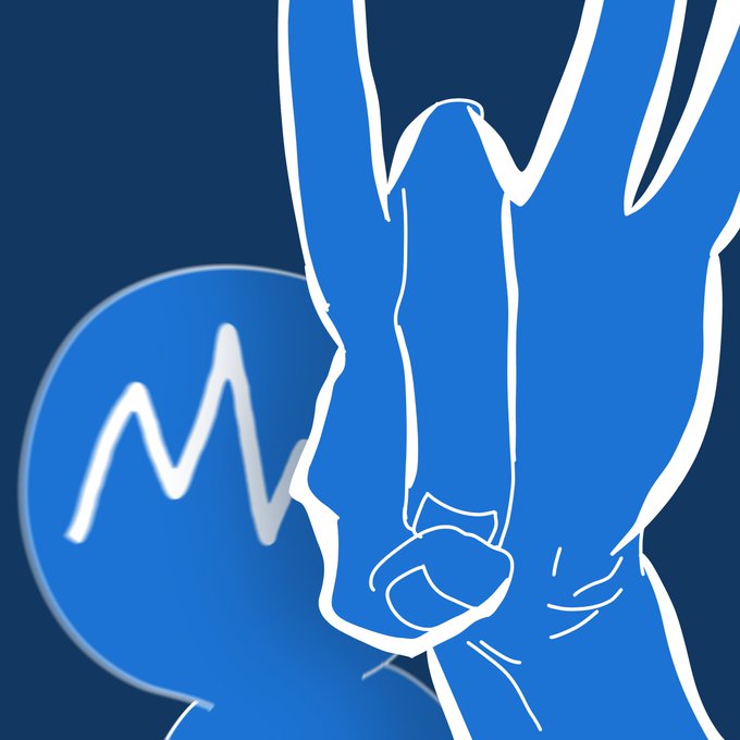 An illustration of a finger held to lips in a 'shh' gesture against a blue background with the Myspace logo.