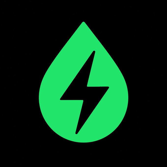 A bright green droplet-shaped logo with a black lightning bolt symbol appears against a black background. It illustrates the post’s bullish framing of XRP/Ripple as an urgent, high-potential crypto “north star,” though no text or ticker is visibly printed in the image itself.
