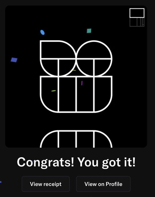 The image shows a black screen with white text that congratulates the user for purchasing their first unrevealed @opepenedition by @jackbutcher too, which is an art submission related to normiesART. The post also includes a link to view the profile of the artist who created this artwork and encourages viewers to support it by sharing it on social media platforms or leaving a review.