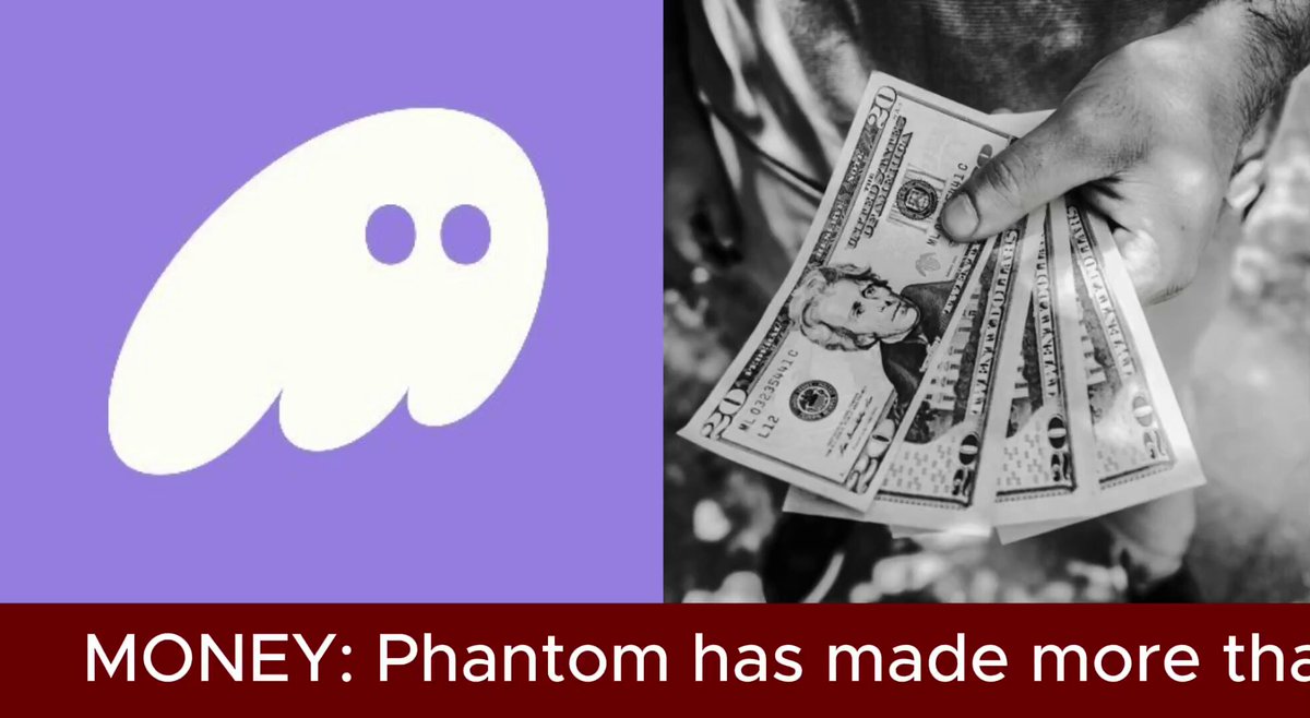 The image features a wallet logo with the text "money: Phantom has made more than $20 million from Hyperliquid ecosystem ... @phantom wallet". This indicates that the wallet has become quite successful, making more than $20 million. The wallet is known for its support of Solana cryptocurrency, and it's worth noting that this wallet supports a program called @HyperliquidX's Builder Program. The post also refers to a "huge" amount of money being made from the Hyperliquid ecosystem.