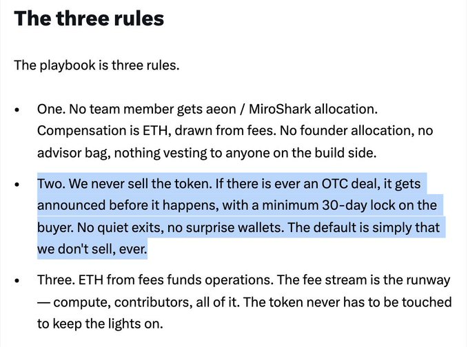 The image shows a white background with black text that reads "Three rules". The first rule states that the gameplay is three, while the second rule explains that there are three rules for the game. The third rule provides information about the gameplay of MiroShark and how it works.