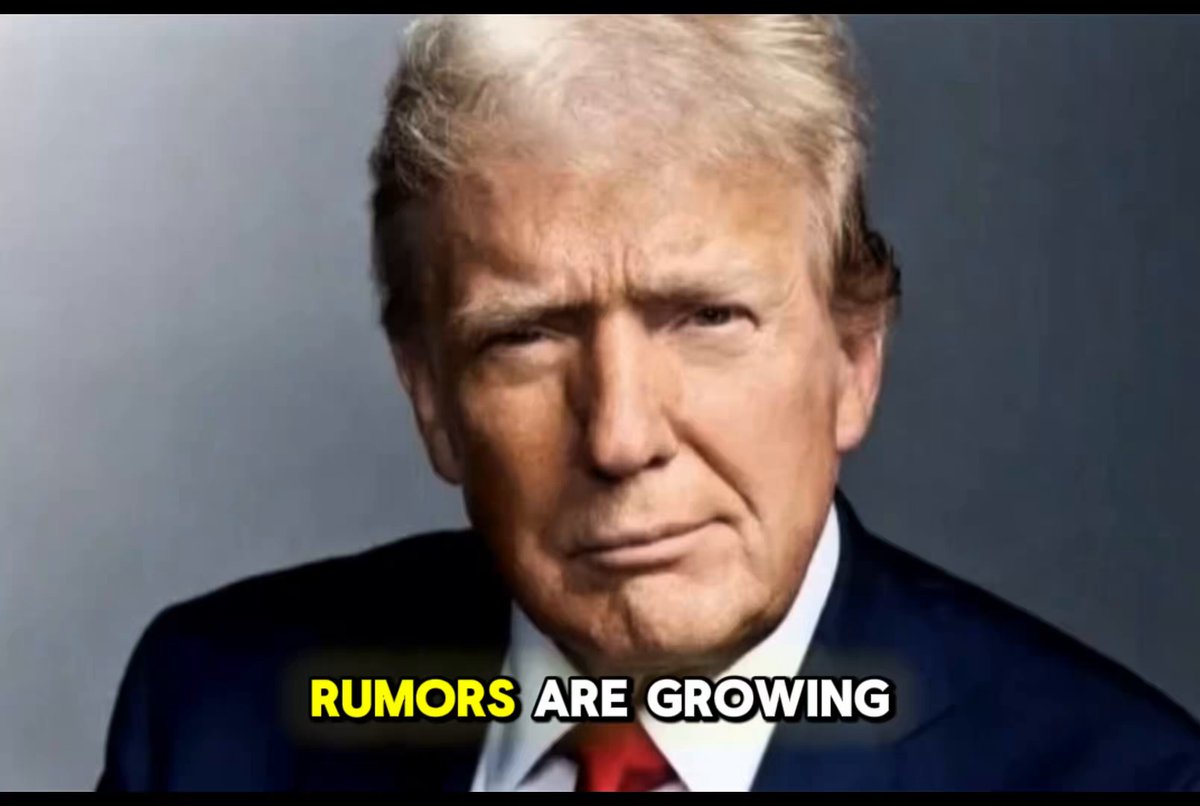 The image features a man wearing a suit with a red tie, standing against a gray background. The text "RUMORS ARE GROWING" is displayed above him, suggesting that there are rumors or speculations about President Trump's intentions regarding the CLARITY Act. The caption also mentions that if true, it could lead to regulatory clarity for crypto and accelerate institutional adoption of cryptocurrencies like XRP.