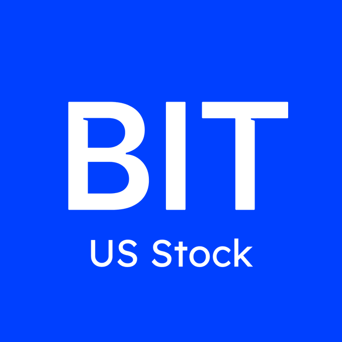 A blue graphic displaying the ticker 'BIT' in large white letters with the subtitle 'US Stock' beneath it.