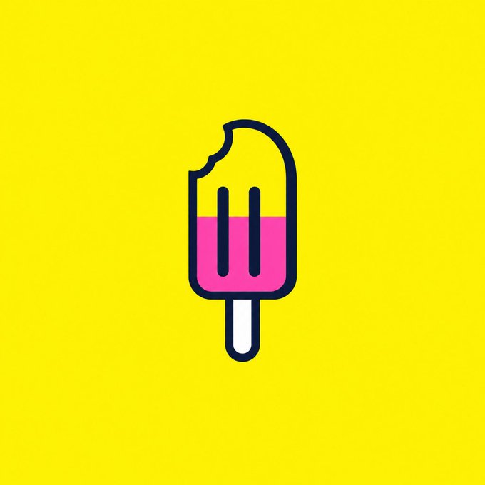 A minimalist popsicle icon with a bite taken out, half-dipped in pink with a white stick, centered on a bright yellow background—evoking a playful, summery vibe that complements the meme-style "$NIVRA" token launch announcement.