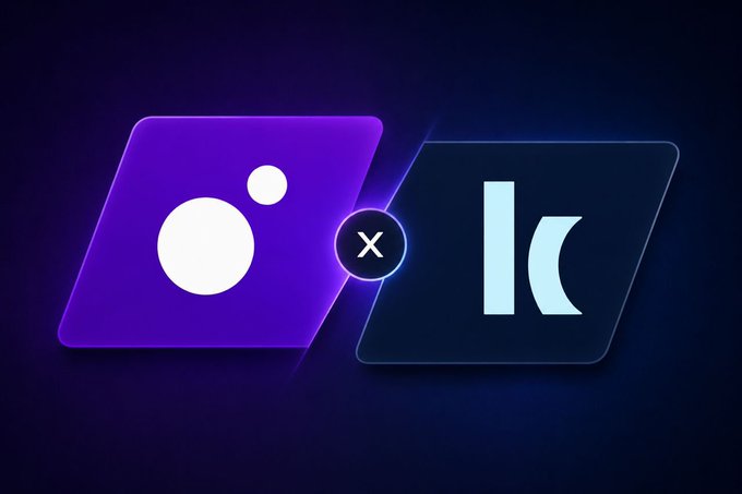 A graphic showing two icons side by side with an 'x' between them: a purple app icon with circles on the left and a dark icon with 'lx' or similar lettering on the right.