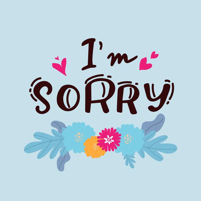 The image features a blue background with white text that reads "I'm sorry". The text is surrounded by various flowers and leaves, creating an artistic and visually appealing design. The flowers include pink, yellow, and orange blooms, adding color and life to the overall composition. The arrangement of these elements creates a sense of balance and harmony in the image.
