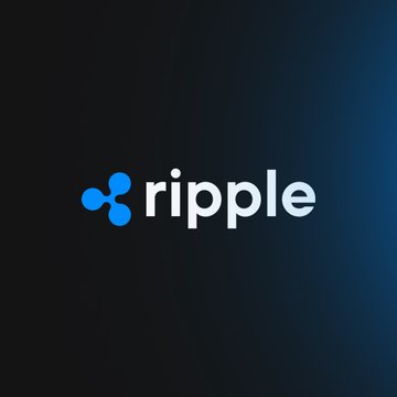 The image displays the Ripple logo, featuring its distinctive blue water-drop-style icon alongside the white "ripple" wordmark, set against a dark navy gradient background. This logo visually ties to the news about Ripple's multi-year partnership with the University of Florida, as the company—known for the XRP cryptocurrency—is expanding its brand presence into collegiate sports venues.