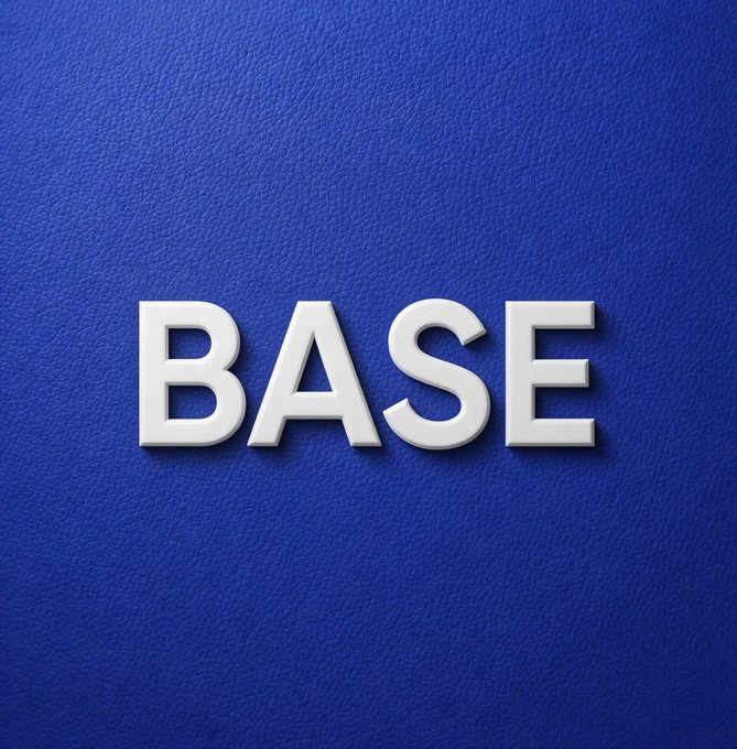 The word 'BASE' displayed in bold white 3D letters against a textured blue background.