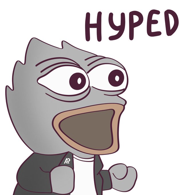 A hyped, wide-eyed cartoon character with an open-mouthed excited expression is shown alongside the bold text "HYPED," visually conveying the excitement of announcing that winners are now live for the MEXC card campaign.