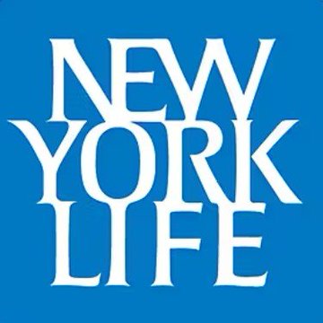 The image features the New York Life logo in white text on a blue background, which relates to the post announcing that New York Life Investment Management has tokenized its U.S. High Yield Corporate Bond Strategy (ticker $HYB) on the Avalanche network through Centrifuge.