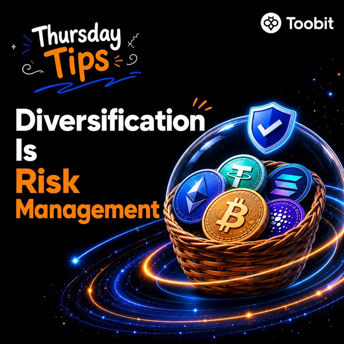 The image features a basket filled with various cryptocurrencies (bitcoin, ethash), and is described as an advertisement for diversification strategies in trading cryptocurrency. The text in the image includes the phrase "Diversification is one of the simplest ways traders reduce exposure to unexpected market swings."