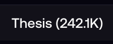The image displays the text "Thesis (242.1K)" on a dark background, likely indicating a username or channel name with a follower count. The accompanying post references $CATE and $WIF cryptocurrencies with bullish sentiment, suggesting this image may represent a content creator or community ("Thesis") whose followers are discussing these meme coins.