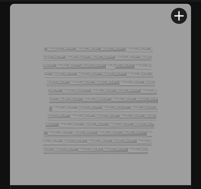 A document with the text completely obscured by a series of horizontal black lines, with a plus icon in the top right corner.