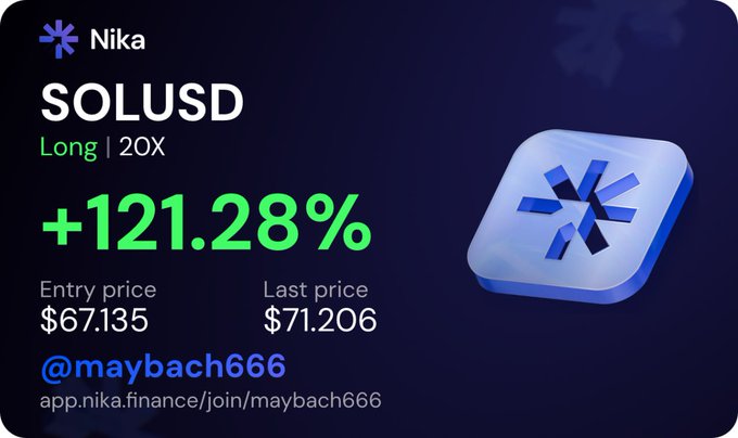 This is a screenshot of an advertisement featuring a blue square with a snowflake design. The text displayed below this logo indicates that the product being advertised is SolUSD long term asset.