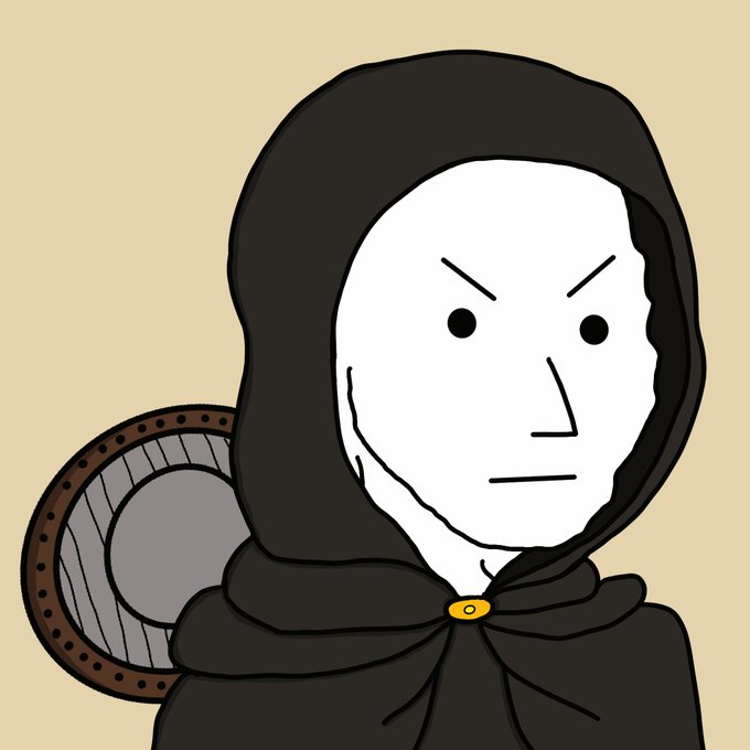 A masked hooded figure with an angry expression stands beside a shield, complementing the post's message urging the RojakNFT community to mint their "peasants" during the whitelist period or wait an hour for public minting.