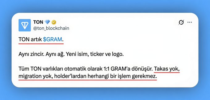 The image shows a social media post with a blue background, white text, and a red circle containing an emojis. The post appears to be written by someone named Tim, who has tagged himself in the message. The content of the post is about a recent purchase or sale on eBay, specifically for a TON token. The post also includes a link to the seller's profile page.