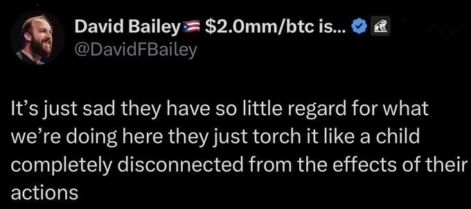 A tweet from David Bailey (@DavidFBailey) reading: 'It's just sad they have so little regard for what we're doing here they just torch it like a child completely disconnected from the effects of their actions.'