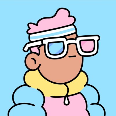 The image features a cartoon character wearing glasses, a pink shirt, and a yellow jacket. The character has a serious expression as they look off into the distance. The caption of the image reads "New profile pic who dis? Nah but fr I’m very excited about the grail I picked up today with the DeLorean vinyl and for the @doodles drop tomorrow." This post seems to be related to the character's interests in movies, specifically the movie "Back to the Future" featuring a DeLorean car. The character is likely a fan of this film or has recently watched it.