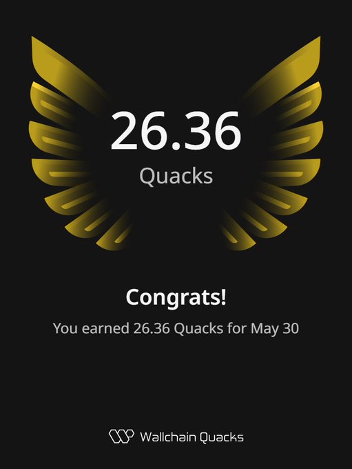 The image features a post that congratulates the user on 26.36 Quacks earned for completing a task or project, as indicated by the text "congrats!". The poster indicates that this is an achievement of @quipnetwork's and showcases some work from the "@quipnetwork" team. It highlights the consistency, reliability, and longevity of their projects while avoiding chasing hype with fake buzzwords.