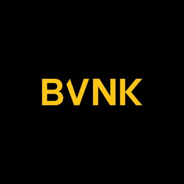 The image displays the bold yellow "BVNK" logo on a black background, representing the company mentioned in the post about BVNK Finance's integration of Stellar into its stablecoin payments platform.