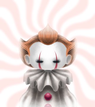 A cartoonish illustration of Pennywise the clown from "It," depicting just his head and red-jeweled costume, serves as a visual metaphor for the post's commentary on vague, unresponsive NFT projects—suggesting that promising crypto collectibles might turn out to be something more sinister. The unsettling clown imagery playfully warns about suspicious NFT collections on the Robinhood network that fail to communicate with potential buyers.