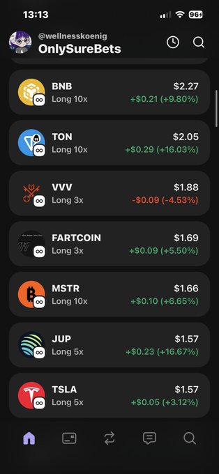 The image shows a phone screen displaying various cryptocurrency prices, including Bitcoin and other digital tokens. The text on the screen reads "Sell $bnb for spacex Ton was 35% again told u spacex ruhig mehr besser grad". This message is related to the post about selling Bitcoin and other digital tokens.