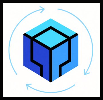 A blue 3D cube with interlocking geometric faces is encircled by light blue arrows forming a continuous rotation loop, symbolizing circulation or exchange. The image visually represents the tokenization cycle described in the post, where traditional securities (U.S. equities, ETFs, and Treasuries) flow through a tokenized system via HashKey's licensed exchanges.