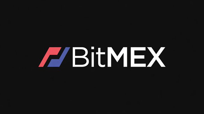 The image displays the BitMEX logo on a black background, featuring a red and blue stylized symbol next to the "BitMEX" name. The logo visually represents the cryptocurrency exchange that, according to the post, is shutting down on September 23 following a strategic review by HDR Global Trading.