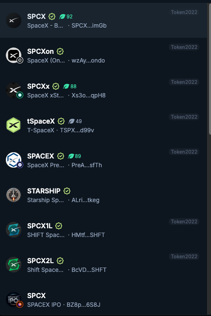 The image shows a screenshot of a mobile device with information about different cryptocurrencies listed out across several pages on a screen. The main text at the top indicates that there are "SpaceX" and "SPCEX" tickers shown along with their respective prices, represented by icons.

The post seems to be discussing the differences between tokenized stocks and stablecoins in terms of usability and experience for users. Specifically, it points out that tokenized stocks can have a clunkier interface compared to stablecoins because they are essentially token-based representations of a cryptocurrency asset or tokenized company. The image itself is not directly related to this discussion but serves as an example of how these stock tickers are displayed on the mobile device screen.