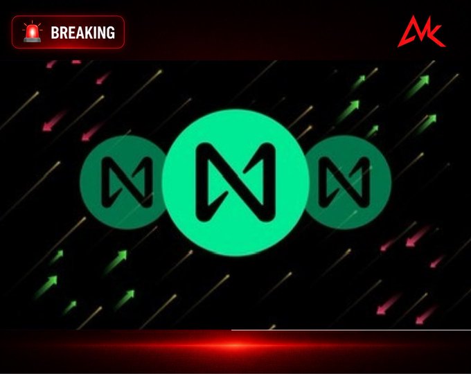 A 'BREAKING' news-style graphic featuring the Near Protocol (NEAR) logo displayed three times with green and red arrows indicating market movement.