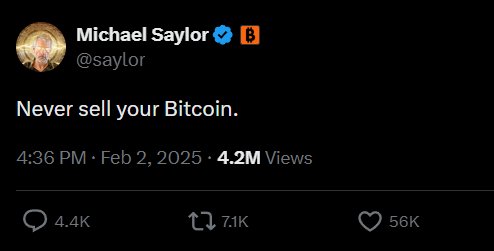 The image features a black background with white text that reads, "Michael Saylor #bitcoin selling 32 BTC doesn't mean they suddenly stopped believing in Bitcoin. The simple reason they sold is this: They needed cash to pay dividend/distribution obligations on their preferred stock." This message seems to be a response to Michael Saylor's tweet about selling his Bitcoin, and it highlights the fact that he sold his Bitcoin for financial reasons rather than as an endorsement of Bitcoin itself.