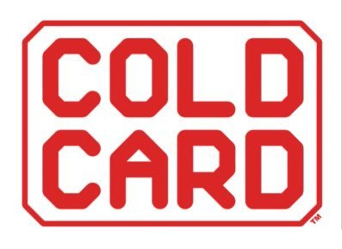 The COLDCARD logo is displayed, which the user is referencing in their critique of the company's engineering standards.