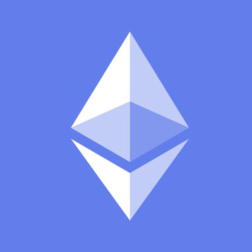 The image displays the Ethereum logo—a diamond-shaped octahedron in white and light blue tones—set against a solid blue background, symbolizing the Ethereum network featured in the post about EIP-8141 and its 2027 Hegotá upgrade enabling stablecoin gas payments.
