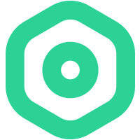 A green hexagonal logo with a circular target/dot in the middle, appearing to be the Allora (ALLO) cryptocurrency logo.