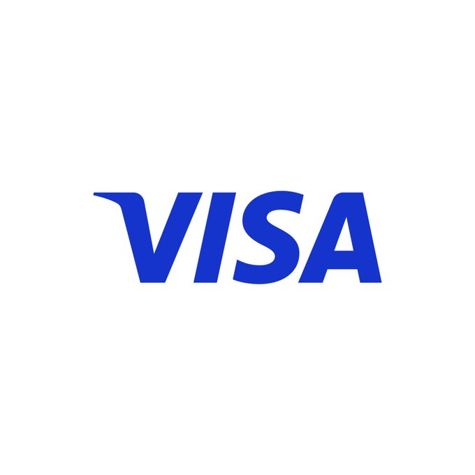 The Visa logo is displayed prominently in its signature blue color against a white background, directly representing the company's involvement in Singapore's MAS-led BLOOM initiative for piloting stablecoin settlements with Nium.