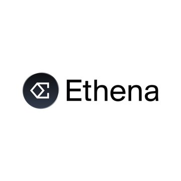The image shows the Ethena logo, featuring a dark circular icon with a geometric cube symbol next to the brand name "Ethena" in bold black text. The logo corresponds to the cryptocurrency protocol mentioned in the post, which has launched its new Ethena Pay beta neobank app.