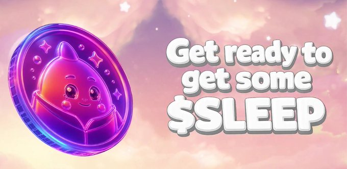The image features a coin with a cute cartoon character on it that says "Get ready to get some sleep" written below it. The text is in white against a pink background, making it stand out. The coin appears to be a token for players who want to access certain experiences or tools within the game's ecosystem. It seems like an interesting and playful way to encourage players to engage with the game by offering them something they desire while also promoting the idea of taking breaks and resting when needed.