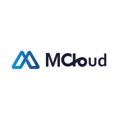 The MCloud logo featuring a blue geometric 'M' icon next to the text "MCloud" on a white background.