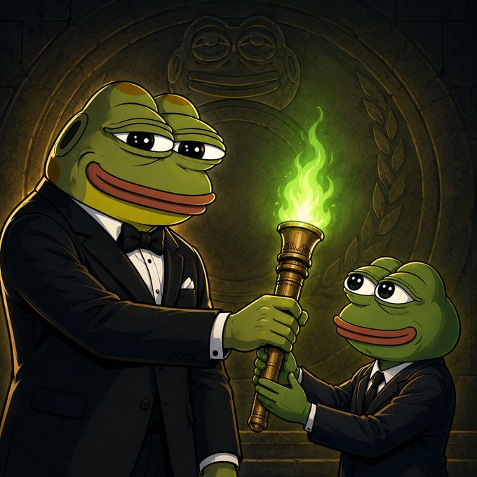 The image features a cartoon frog character, Hoppy, holding a golden torch with a flame at its end. The scene takes place inside an old building or cave-like structure, which adds to the overall atmosphere of mystery and adventure. In the background, there is another frog character named Pepe, who appears to be in distress as he looks down upon his companion. The image also includes text that reads "There will be no Pepe without Hoppy A couple been made and rugged, this time we doing it properly Bt1K1KMQyieaig9KbvBxPnLNazbFbihhdTTCvNoHpump". This message suggests a sense of foreboding or impending doom for the frog characters.