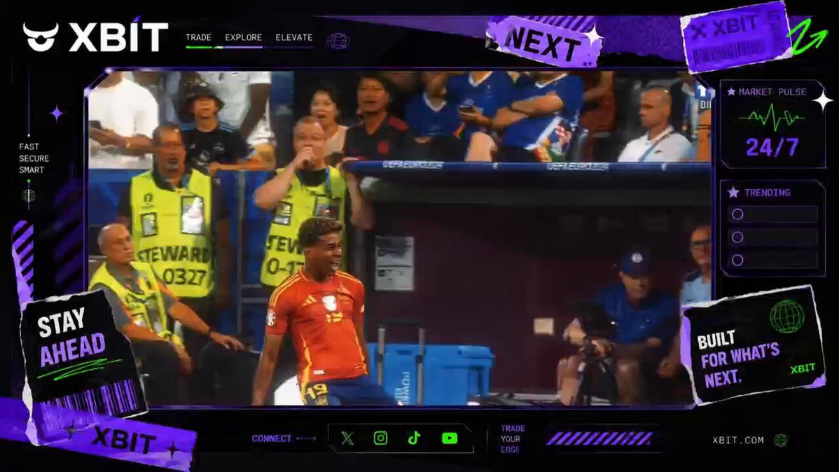 The image shows a group of people watching a soccer game, with some sitting down while others stand up. The scene takes place at a stadium where fans are gathered to watch the match. A large screen displays the live action from the soccer field, capturing the excitement and energy of the event. The post encourages viewers to "Focus on what is in the image and how it relates to the post".