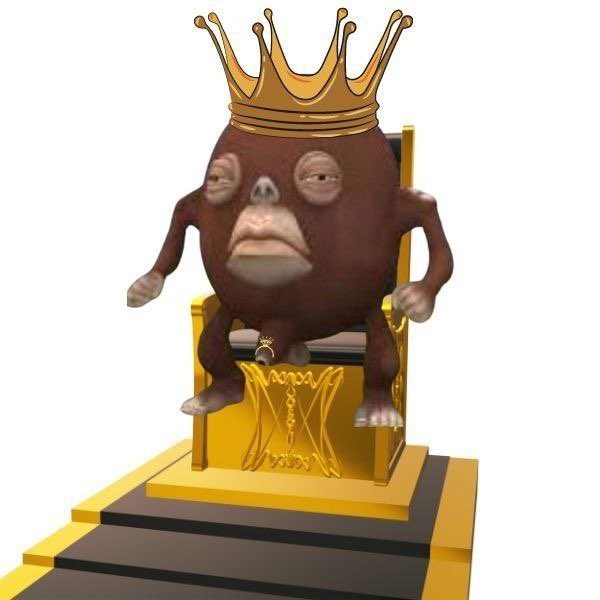 The image shows a humorous meme of a tired-looking, crowned creature resembling Jabba the Hutt sitting lazily on an ornate golden throne, fitting the post's joke about a highly speculative, likely worthless "$Jajak" memecoin that could "go to zero."
