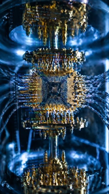 A mesmerizing, symmetric abstract image featuring golden, crystalline structures that resemble futuristic chandeliers or tiered architectural formations, set against a glowing blue, metallic background with rippling textures. The image does not contain any visible text, numbers, tickers, or names, but its intricate, high-tech aesthetic visually complements the post's reference to "$ZEC," evoking themes of digital complexity and cryptocurrency intrigue.