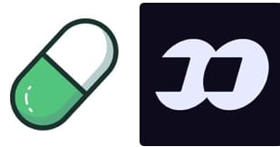 The image features a green and white pill icon on the left alongside a stylized "D" logo on a dark background, visually symbolizing the choice between the PumpFun and FOMO cryptocurrency platforms.