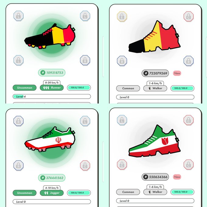 The image features a collection of four different sneakers, each with unique designs and colors representing various countries around the world. The sneakers are displayed in a grid format against a green background, making them easily visible and accessible for users who appreciate international footwear. The caption below the image highlights that these sneakers are part of an Around The World collection, which is designed to celebrate diversity and cultural exchange through fashion.