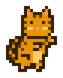 A pixel art illustration of a brown hamster or rodent standing upright.